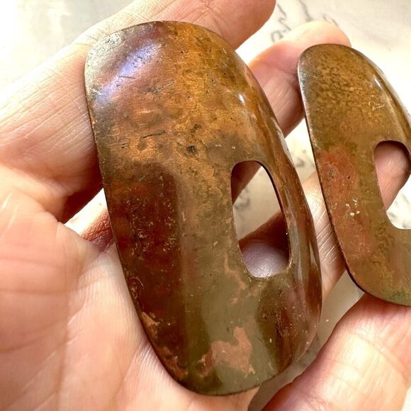 Vintage metal earrings - Picture 6 of 8